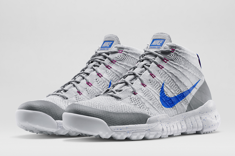 Nike Flyknit Trainer Chukka FSB - Wolf Grey - Fuchsia Flash - Lyon Blue