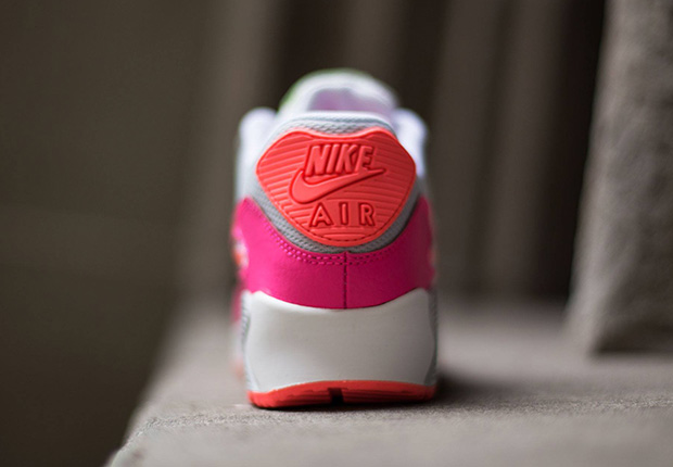 Nike Air Max 90 Gs Pure Platinum Liquid Lime Pink 4