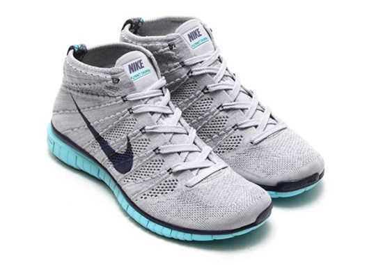 Nike Free Flyknit Chukka – Wolf Grey – Midnight Navy – Light Aqua