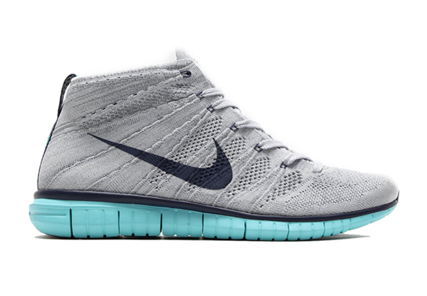 Nike Free Flyknit Chukka Wolf Grey Midnight Navy Light Aqua 2