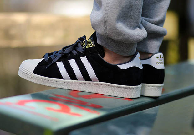 Adidas Originals Superstar 80s Suede Black White 4