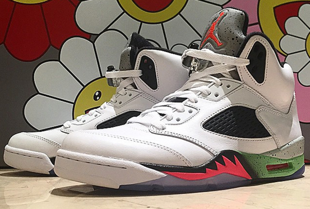 Air Jordan 5 Retro - White - Infrared 23 - Light Poison Green - Black