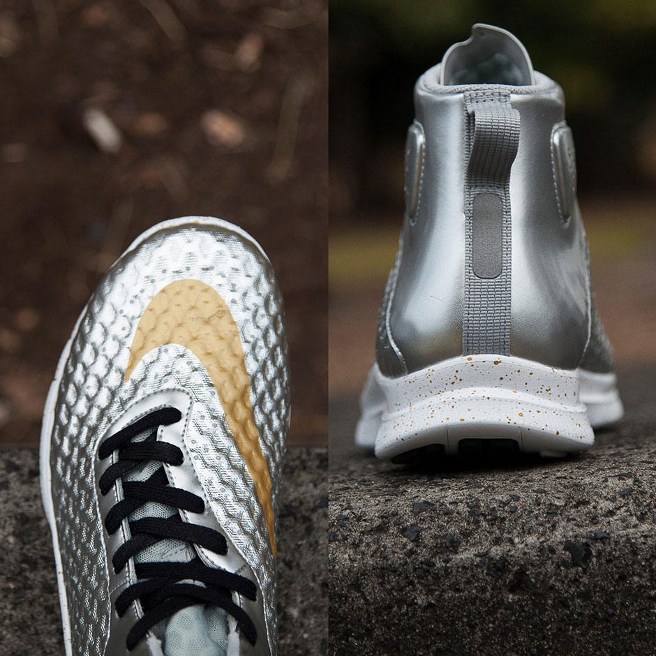 Nike Free Hypervenom Mid Silver Gold 2