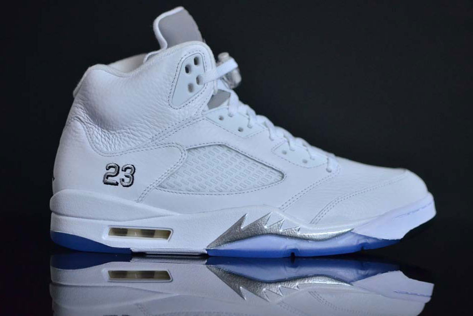 White Metallic Air Jordan 5 1