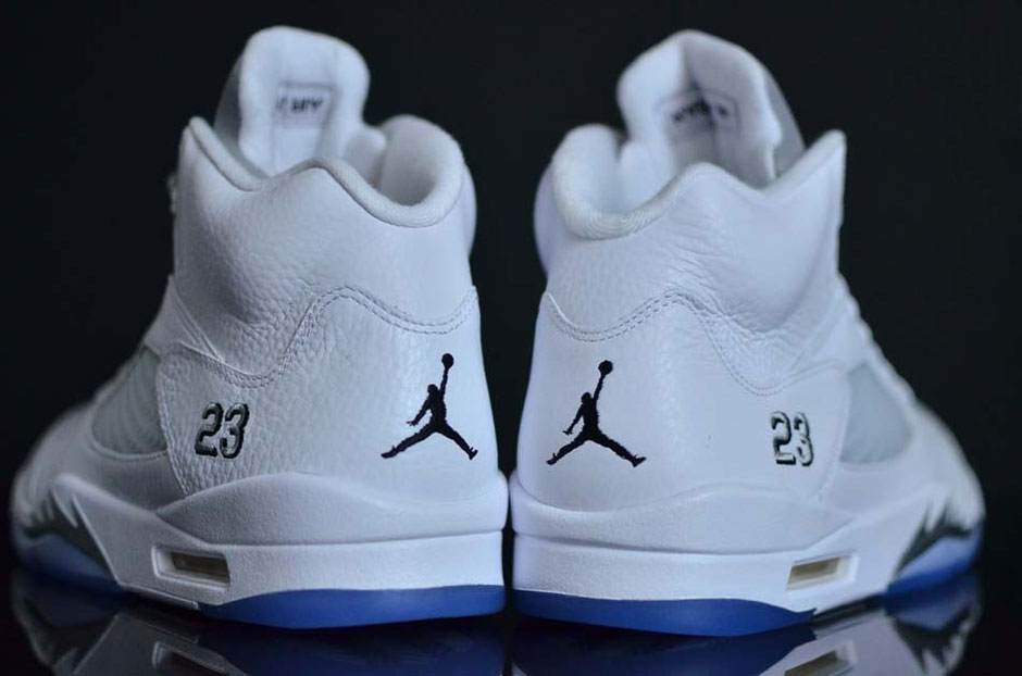 White Metallic Air Jordan 5