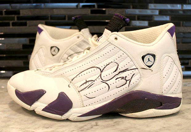 Air Jordan 14 Ray Allen Pe White Purple 1