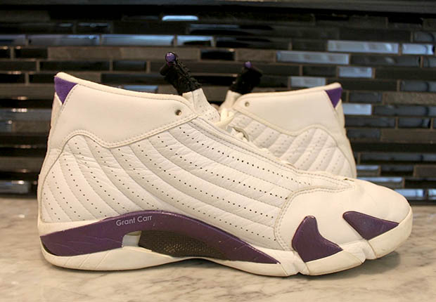 Air Jordan 14 Ray Allen Pe White Purple 6