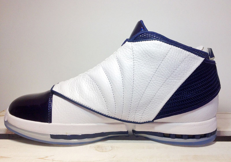 Air Jordan 16 Retro 2013 Sample White Navy 11