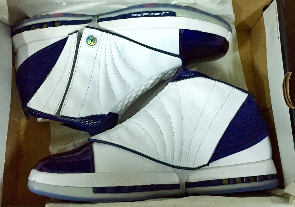 Air Jordan 16 Retro 2013 Sample White Navy 3