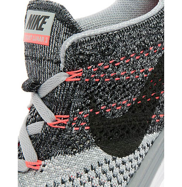 Nike Womens Flyknit Lunar 3 Wolf Grey Black White 2