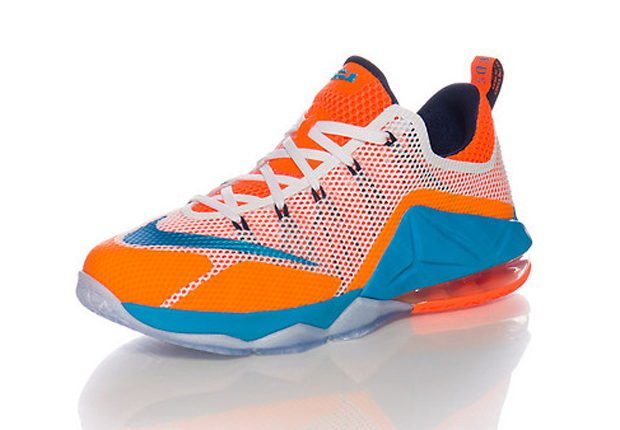 Lebron 12 Low Gs White Orange Photo Blue 1