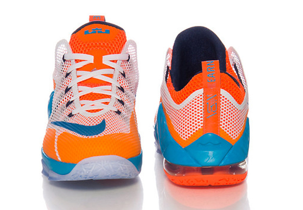 Lebron 12 Low Gs White Orange Photo Blue 3