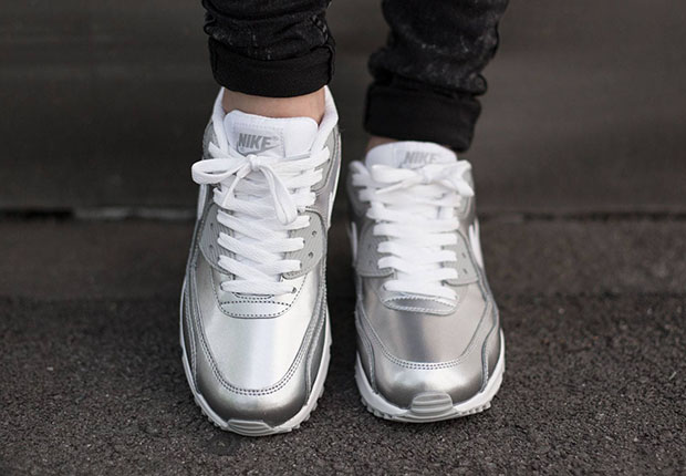 Nike Air Max 90 Gs Metallic Silver 4