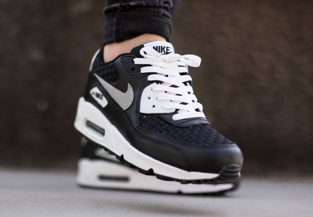 Nike Air Max 90 Gs Woven Black White 1