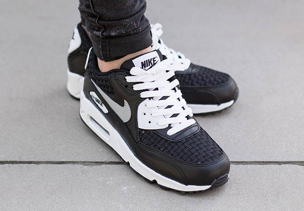 Nike Air Max 90 Gs Woven Black White 3