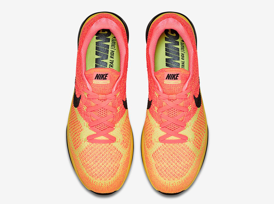 Nike Flyknit Lunar 3 Hot Lava Volt Laser Orange Black 04