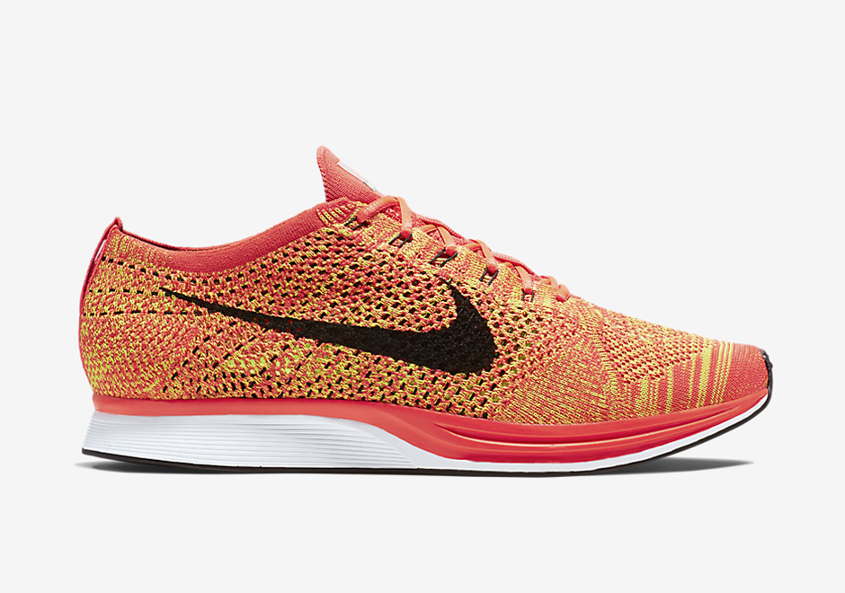 Nike Flyknit Racer Bright Crimson Black Volt 2