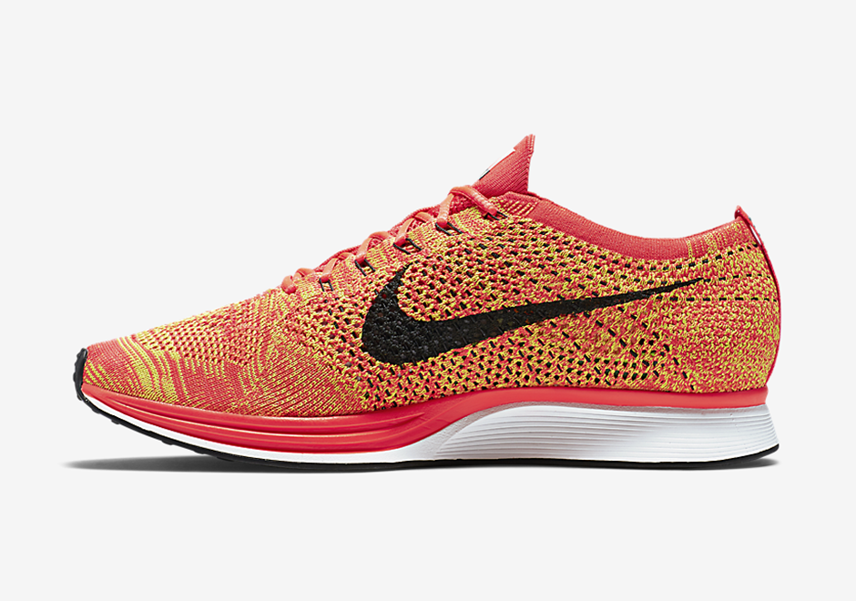 Nike Flyknit Racer Bright Crimson Black Volt 3