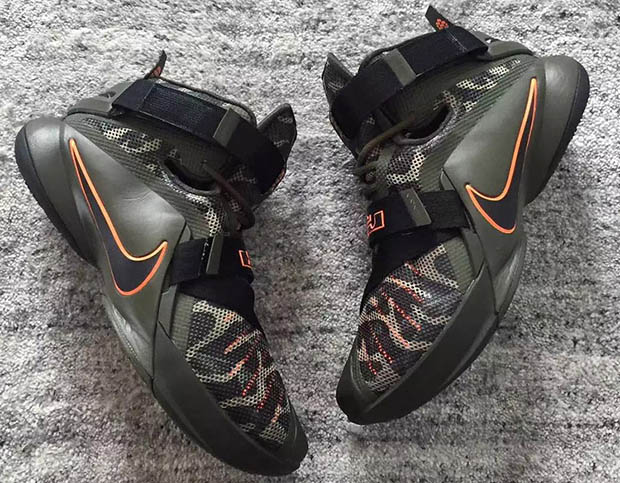 Nike Lebron Soldier 9 Camo Green Orange 1