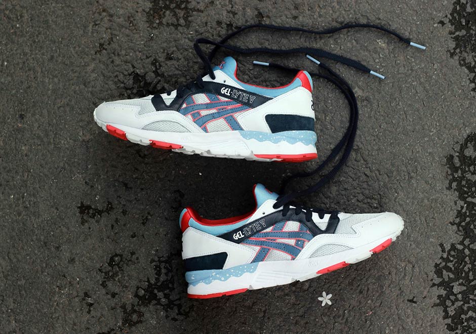 Asics Gel Lyte V White Blue Red Grey1