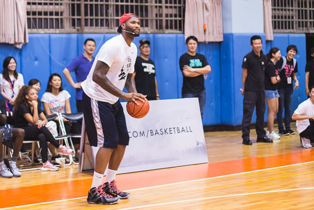 Boogie Cousins Getting His Shine On At The Nike RISE Tour in Taiwan