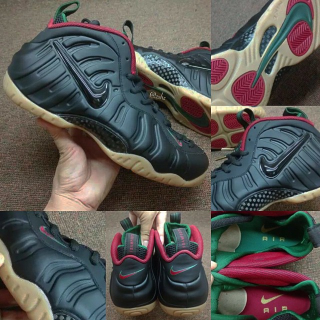 Nike Air Foamposite Pro Black Red Green Gum Details 02