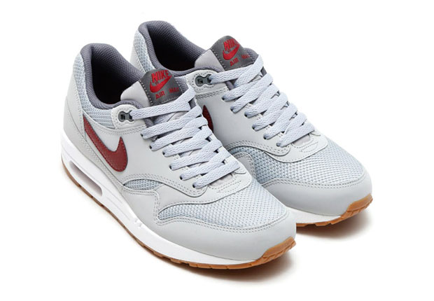 Nike Air Max 1 - Wolf Grey - Team Red - Gum