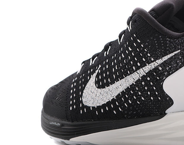 Nike Flyknit Lunarglide 7 Em Black White 07