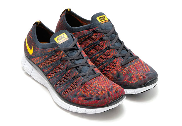 Nike Free Flyknit Nsw Anthracite Laser Orange Gym Red