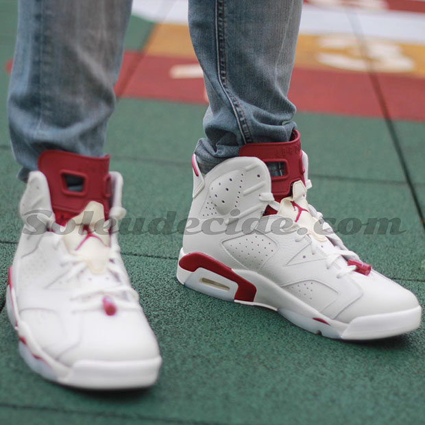 Air Jordan 6 Maroon On Feet 6