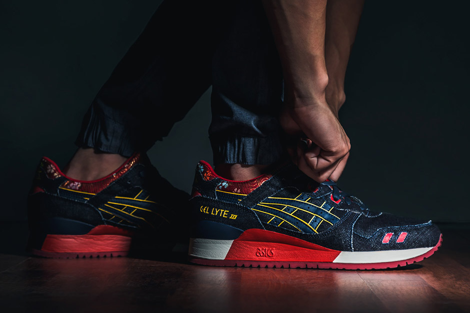 Japan Textile Kimono Asics Gel Lyte Iii Navy 01