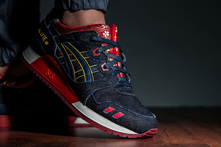 Japan Textile Kimono Asics Gel Lyte Iii Navy 02