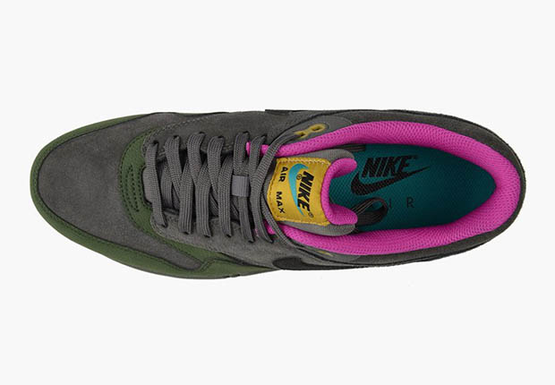 Nike Air Max 1 Ltr Dark Pewter Fuchsia Flash Green 3