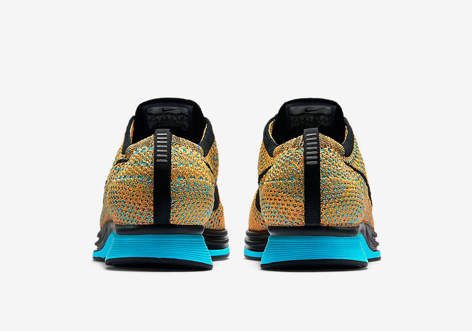 Nike Flyknit Racer Bright Citrus Black Blue Lagoon 6