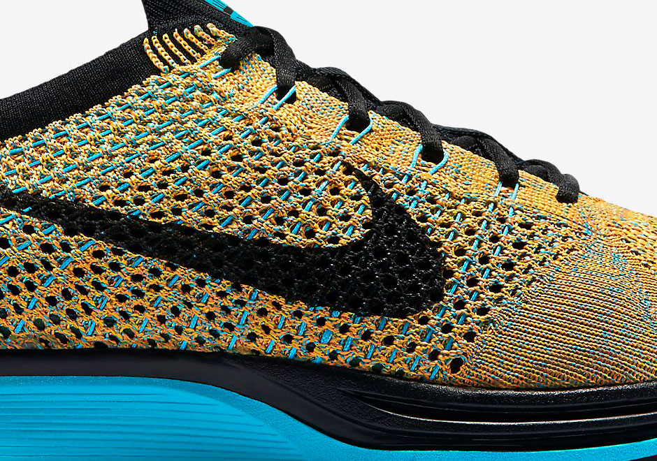 Nike Flyknit Racer - Bright Citrus - Blue Lagoon