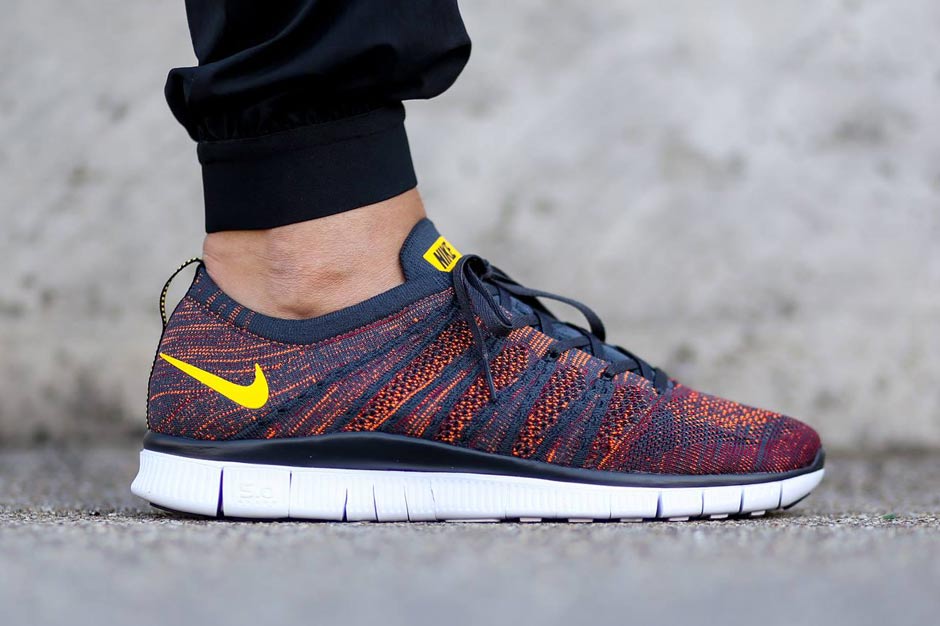 Nike Free Flyknit Nsw Anthracite Laser Orange 02