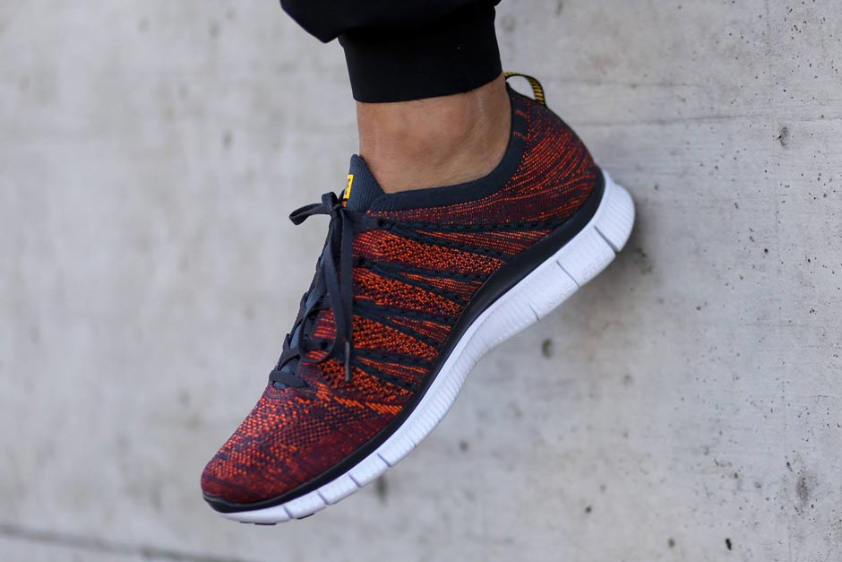 Nike Free Flyknit Nsw Anthracite Laser Orange 04