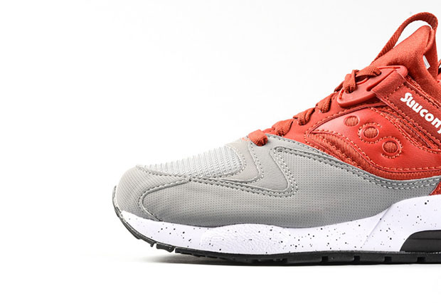 Saucony Grid 9000 Red Grey Split 2