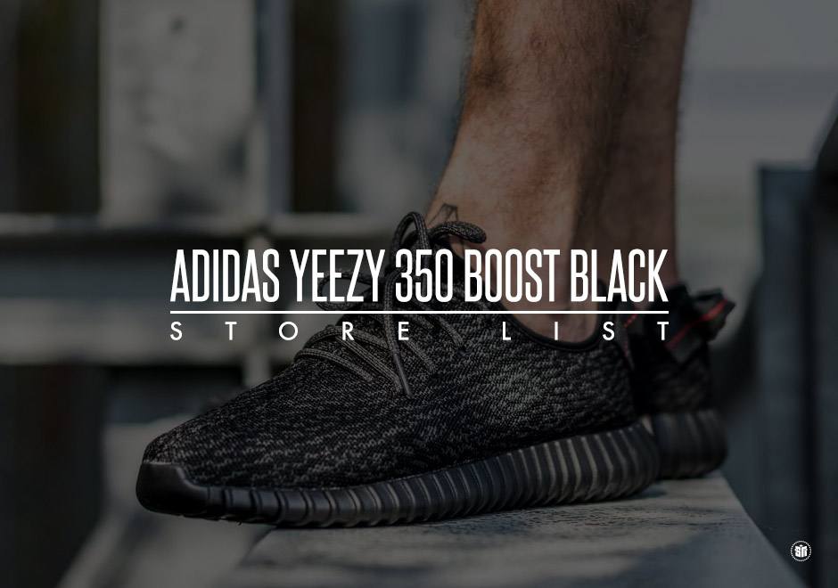 Full Store List For adidas Yeezy 350 Boost "Black"