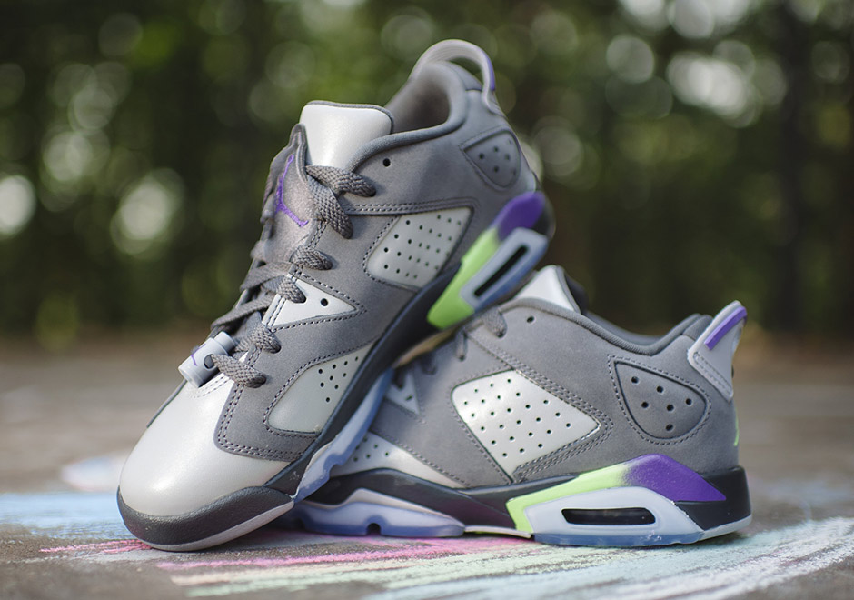 Jordan 6 Low Dark Grey Uv Wolf Grey Ghost Green 1