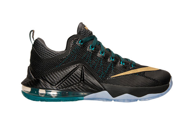 Lebron 12 Low Svsm Black Gold Emerald 2