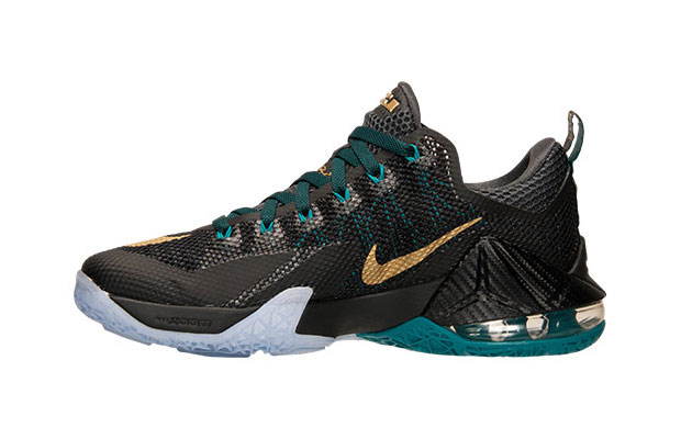 Lebron 12 Low Svsm Black Gold Emerald 3