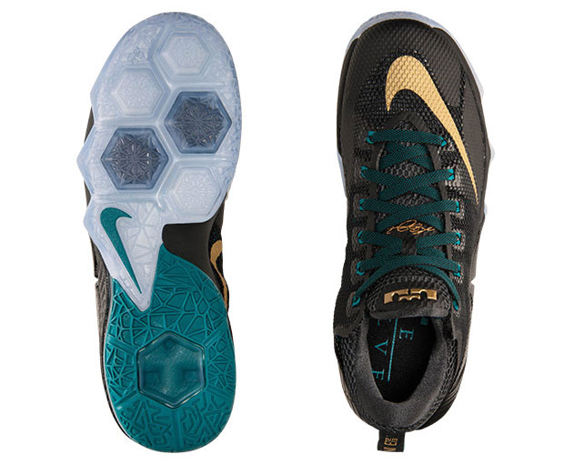 Lebron 12 Low Svsm Black Gold Emerald 5