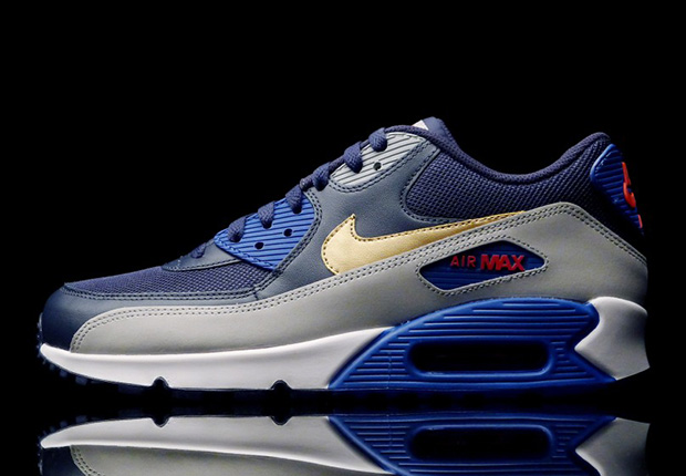 Nike Air Max 90 Midnight Navy Wolf Grey Usa 1