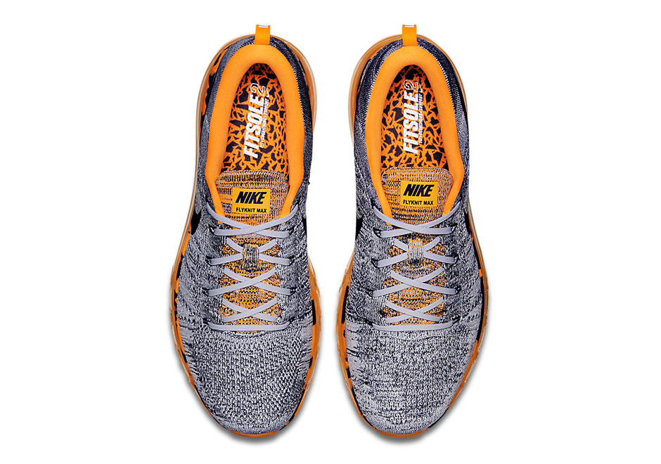 Nike Flyknit Air Max Premium Wolf Grey Total Orange 6