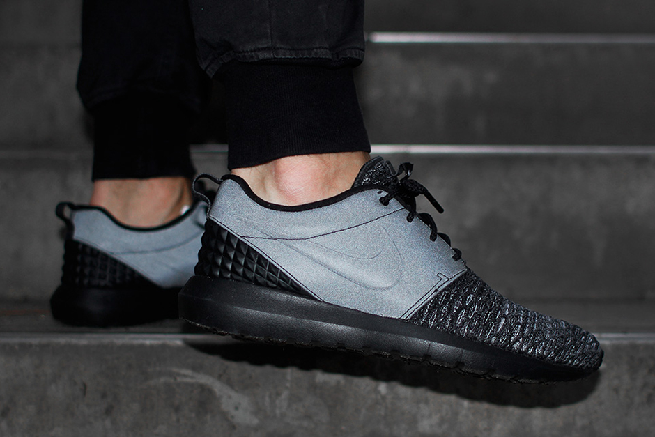 Nike Roshe Run Prm Flyknit 3m Black Silver 01