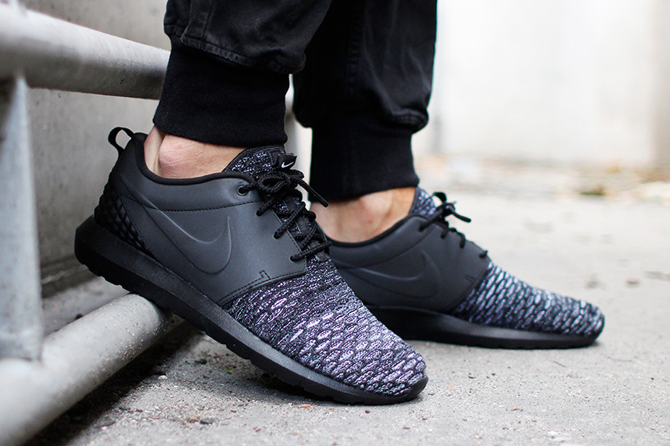 Nike Roshe Run Prm Flyknit 3m Black Silver 02