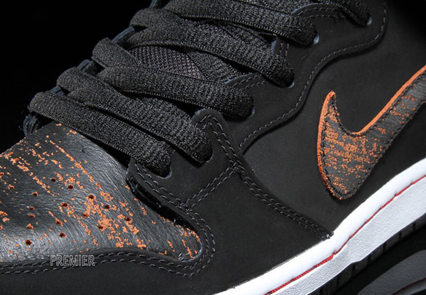 Nike Sb Dunk High Black Orange Distressed Orange 4