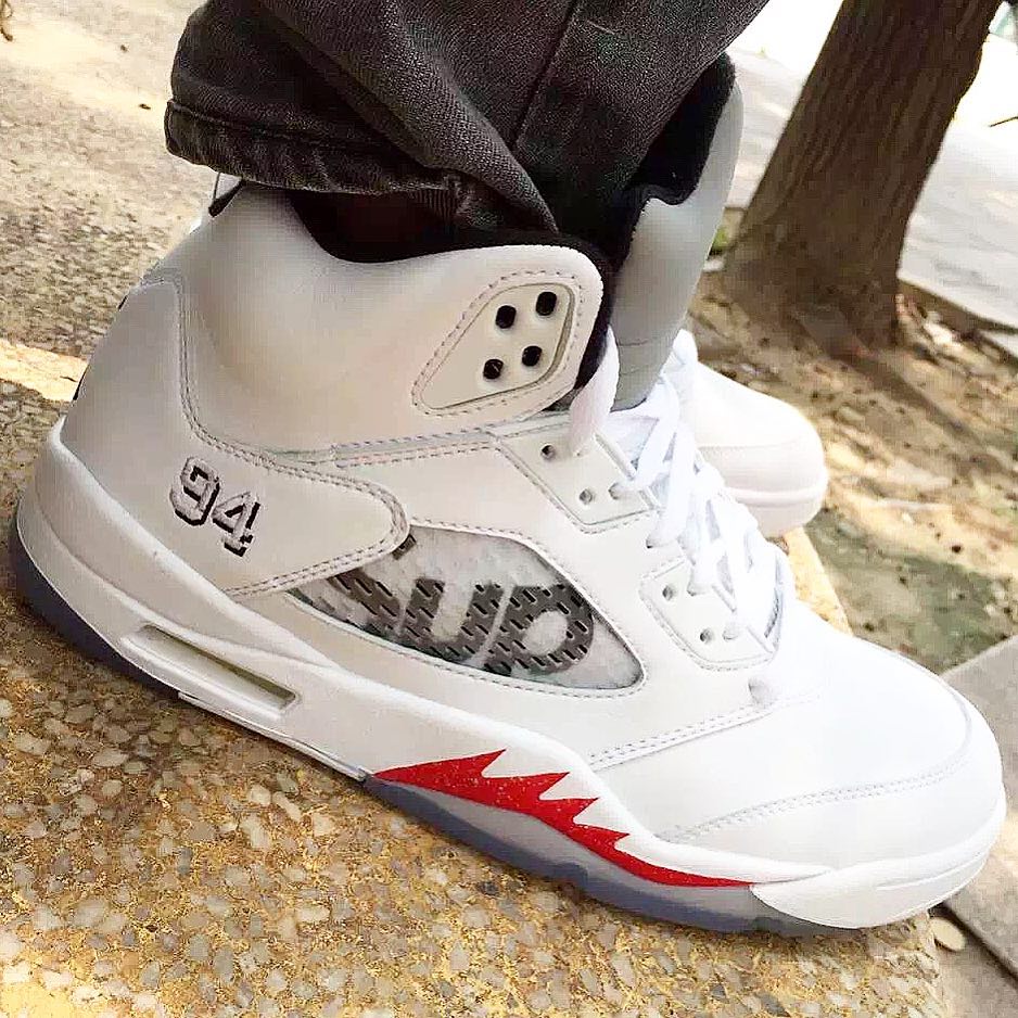 White Metallic Air Jordan 5 Supreme Upcoming 03