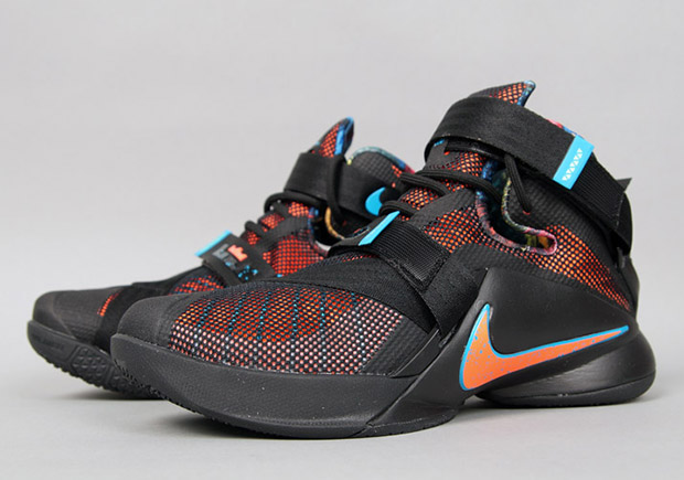 Nike Lebron Soldier 9 Black Hyper Orange Blue Lagoon 3